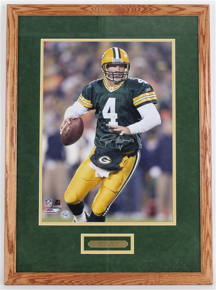 2004 Brett Favre GB Packers Signed 22x30 Framed Photo - Display Only