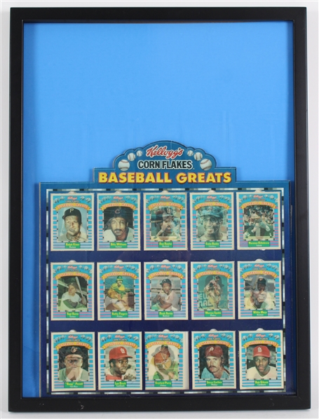 1991 Kelloggs Cornflakes Baseball Greats 17x23 Framed Card Display 