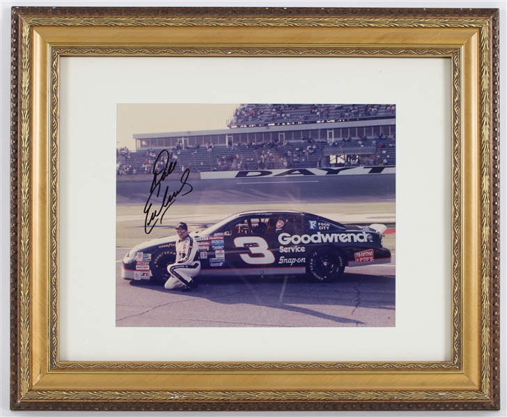1951-2001 Dale Earnhardt NASCAR Signed 14x17 Framed Photo Display Only 
