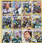 2003 Brett Favre, Ahman Green, Mike Sherman & more GB Packers Signed 15x22 Framed Uncut Cards (JSA)