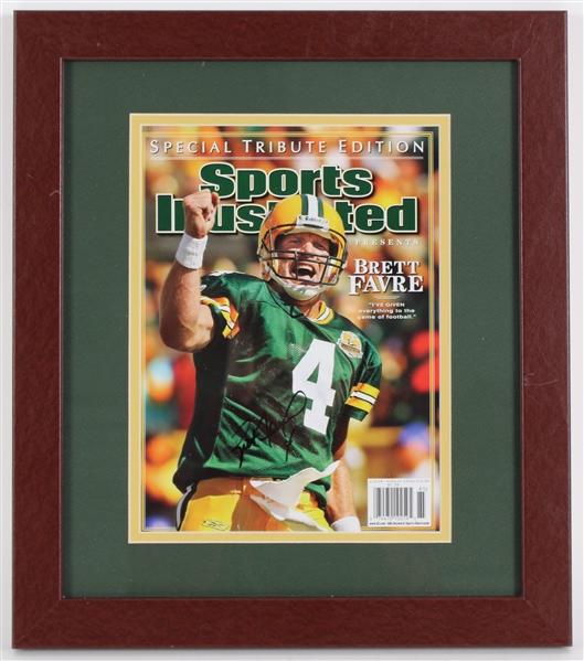 2008 Brett Favre GB Packers Signed 14x16 Framed Sports Illustrated Cover (JSA) 