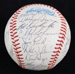 1982 Oakland Athletics Team Signed OAL MacPhail Baseball w/ Billy Martin, Clete Boyer, & More (JSA)