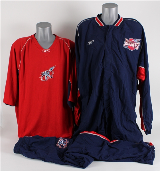2002-03 Houston Rockets Warm Up Gear (Jacket, Shirt, Pants) Attributed to Yao Ming (MEARS LOA) Rookie Season