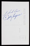 1954-65 Hank Aaron Johnny Logan Milwaukee Braves Signed 3.5" x 5.5" Postcard (JSA)