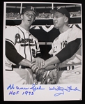 1970s Warren Spahn Whitey Ford Braves / Yankees Signed 8" x 10" Photo (JSA)