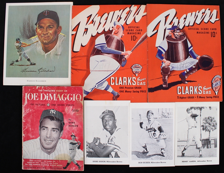 1940s-60s Baseball Memorabilia Collection - Lot of 13 w/ Photos, Prints, Publications & More