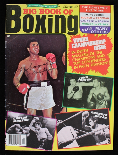1976 Big Book of Boxing Magazine w/ Clubhouse Muhammad Ali Signature