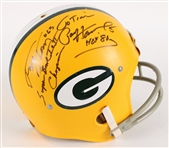 1980's Paul Hornung Fuzzy Thurston Jerry Kramer Boyd Dowler Green Bay Packers Signed Full Size Helmet (JSA) 