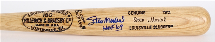 2000s Stan Musial St. Louis Cardinals Signed H&B Louisville Slugger Show Bat (JSA)
