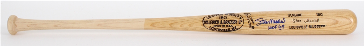 2000's Stan Musial St. Louis Cardinals Signed H&B Louisville Slugger Show Bat (JSA)