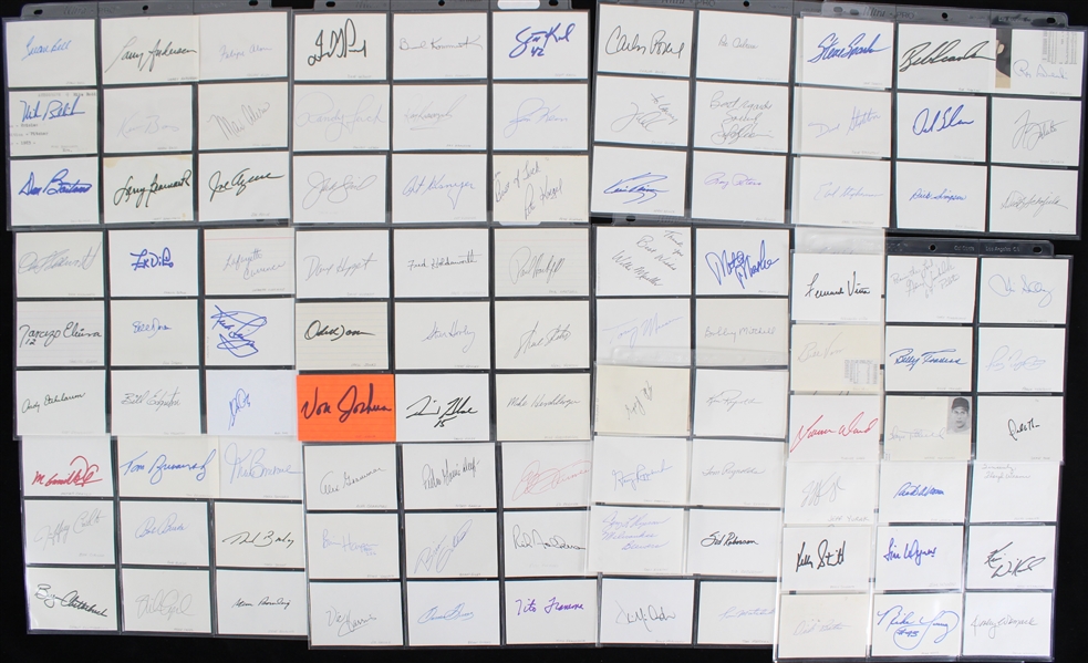 1969-90s MASSIVE Milwaukee Brewers Signed Baseball Trading Card & Index Card Collection - Lot of 475 w/ Seattle Pilots, Deceased Players, Additional 550 Unsigned Cards, Rookie Cards & More