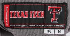 2014 Patrick Mahomes Texas Tech Red Raiders Grey Jersey (MEARS LOA)