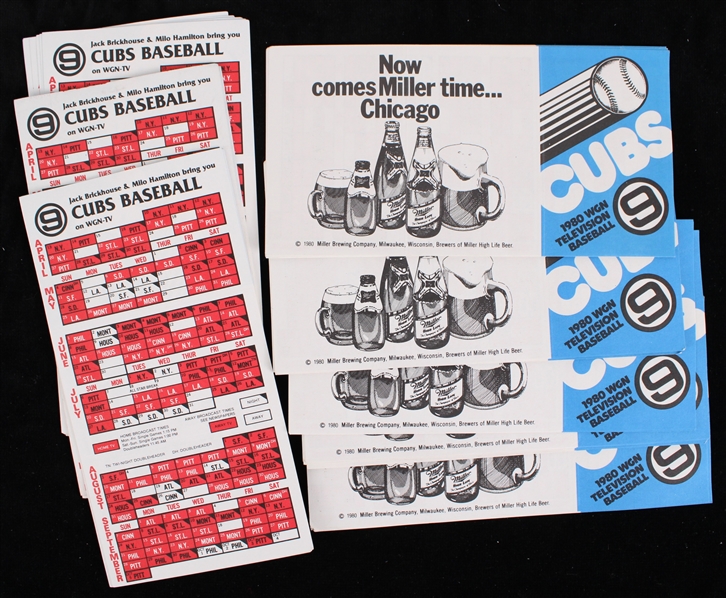 1980 Chicago Cubs Pocket Schedules (Lot of 50) (Unfolded)