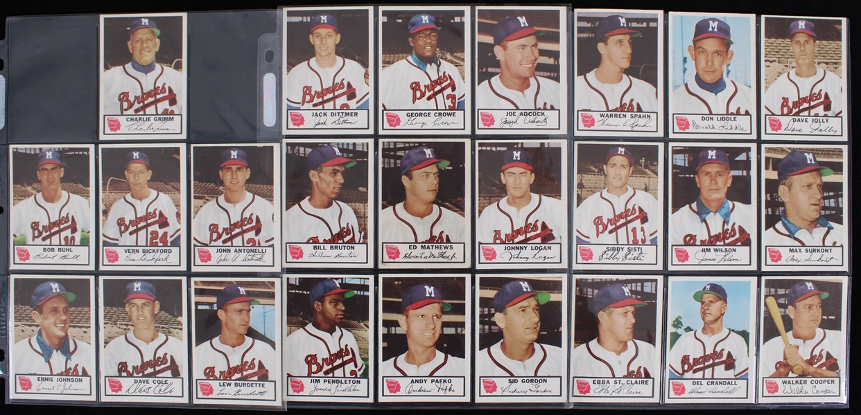 1953 Milwaukee Braves Cookie Cards (Lot of 24)