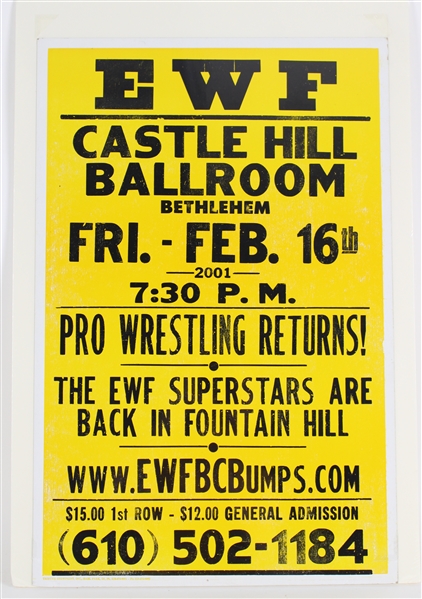 1990s EWF Wrestling Super Stars 17x26 Broadside 