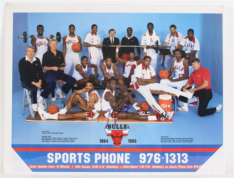 1984-85 Michael Jordan Chicago Bulls Clubhouse Signed 18x24 Poster 