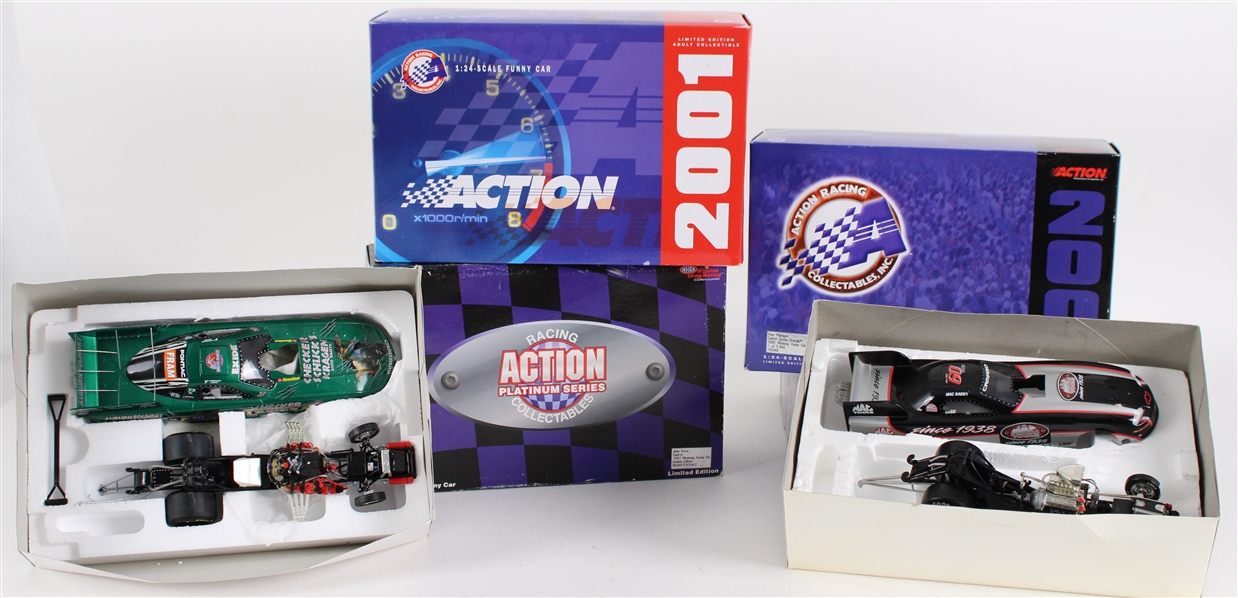 1997-2002 John Force Frank Pedregon MIB Scale Model Funny Cars - Lot of 4