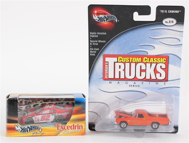 2002 Todd Bodine #92 Excedrin Racing & 70 El Camino MOC Hot Wheels Cars - Lot of 2