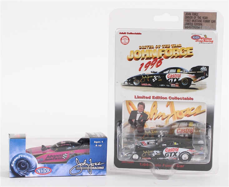 1996-2017 John Force & Courtney Force MOC Scale Model Funny Cars - Lot of 2