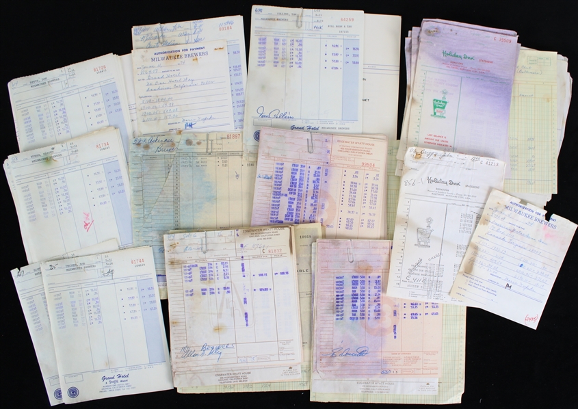 1974 Milwaukee Brewers Road Trip Hotel Document Collection w/ Bob Uecker, Bud Selig & More Signed