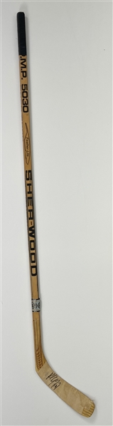 1980s Paul Coffey Oilers / Penguins Signed Sher-Wood Feather Light Game Used Hockey Stick (MEARS LOA / JSA)