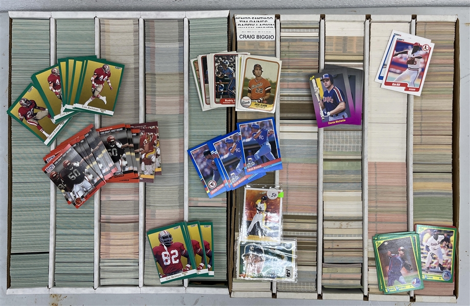 1980s-1990s Topps, Dunruss, Fleer Baseball & Football Trading Cards (Lot of 150,000+)