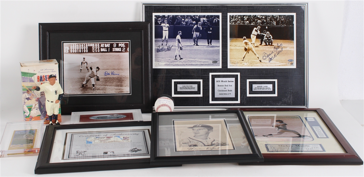 1970s-2000 Carlton Fisk & Bernie Carbo Signed 16x25 Framed Photos, Frank Howard Signed Baseball, Framed Photos & more (JSA)(Lot of 9)
