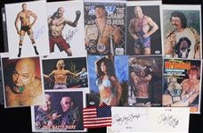 1980's-2000's Wrestling Signed 8 x 10 & Promotional Photos - Lot of 25 w/ Bret Hart, Ric Flair, Jerry Lawler, John Cena & More