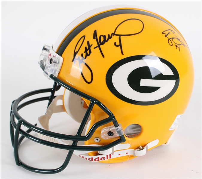 1995 Brett Favre LeRoy Butler Edgar Bennett Green Bay Packers Signed Full Size Helmet (JSA)
