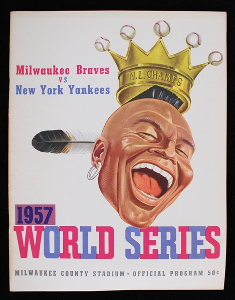 1957 Milwaukee Braves New York Yankees Milwaukee County Stadium World Series Game 3 Scored Program