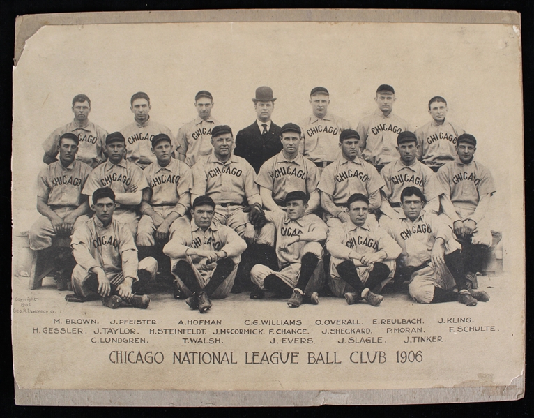 1906 Chicago Cubs National League Baseball Club 8.25" x 11" Mounted Team Print