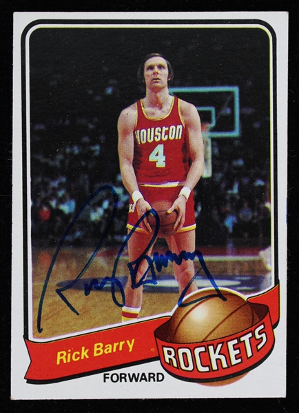 1979 Rick Barry Houston Rockets Signed Topps #120 Basketball Trading Card (JSA)