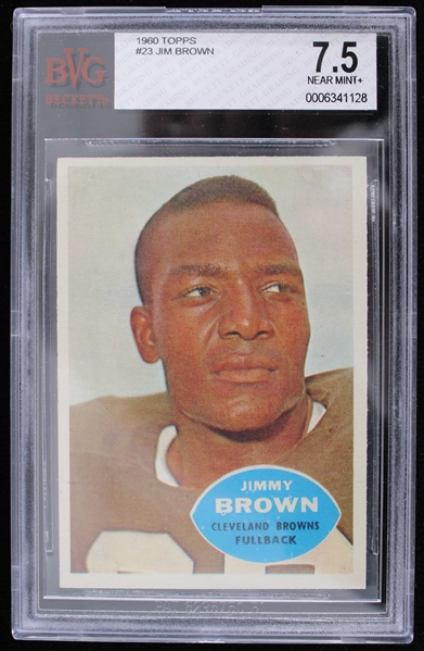 1960 Jim Brown Cleveland Browns Topps Trading Card #23 (Beckett 7.5 NM)