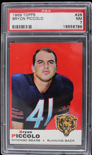 1969 Bryon Piccolo Chicago Bears Topps Trading Card #26 (PSA 7 NM)
