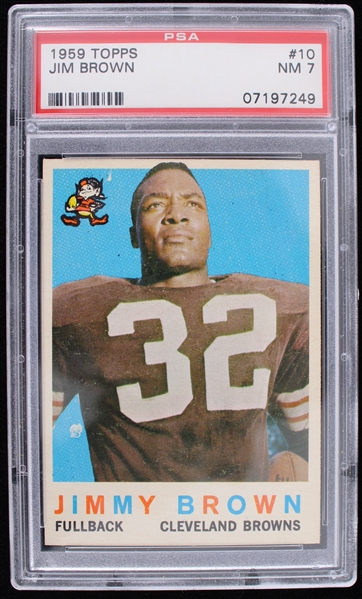 1959 Jim Brown Cleveland Browns Topps Trading Card #10 (PSA 7 NM)