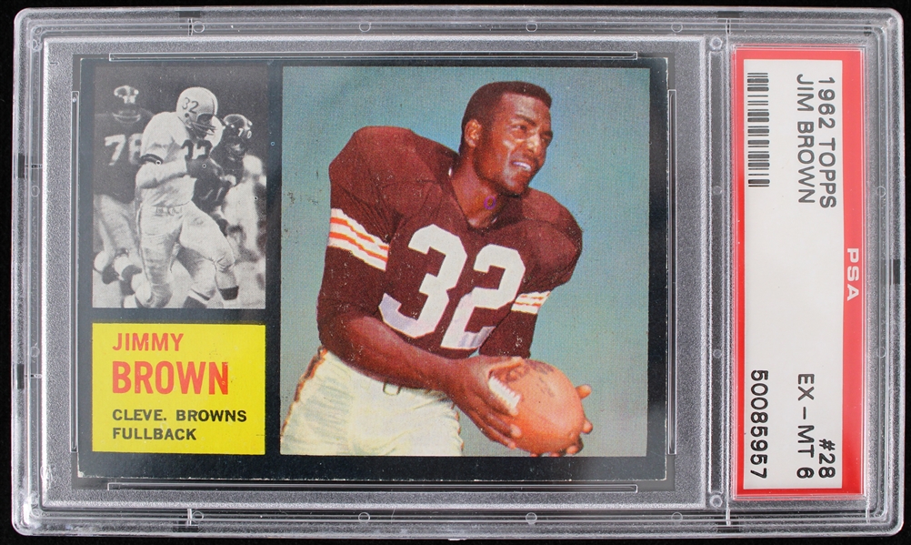 1962 Jim Brown Cleveland Browns Topps Trading Card #28 (PSA 6 EX-MT)