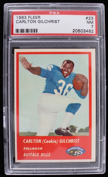 1963 Carlton Gilchrist Buffalo Bills Fleer Trading Card #23 (PSA 7 NM)