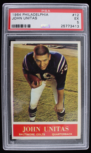 1964 John Unitas Baltimore Colts Philadelphia Trading Card #12 (PSA 5 EX)