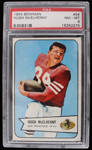 1954 Hugh McElhenny San Francisco 49ers Bowman Trading Card #54 (PSA 8 NM-MT)
