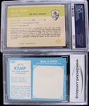 1961 Jack Kemp San Diego Chargers Topps #155 and Fleer #166 Trading Cards (Beckett and PSA Slabbed) (Lot of 2)