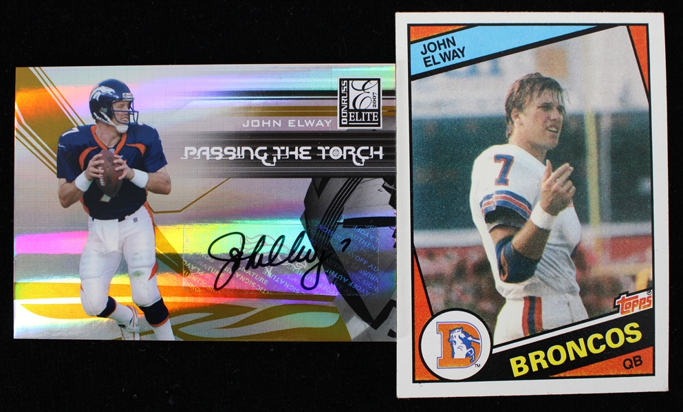 1987-2007 John Elway Denver Broncos Topps and Autographed Donruss Trading Cards (Lot of 2)