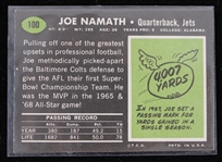 1969 Joe Namath New York Jets Topps Trading Card #100