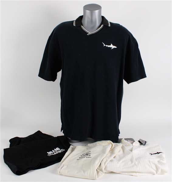 1999 Miami Sharks Any Given Sunday Movie Wardrobe Collection - Lot of 4 w/ Polos, T-Shirt & Shorts (MEARS LOA)
