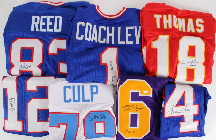 1990s-2000s Football Signed Jersey Collection - Lot of 22 w/ Rob Gronkowski, Howie Long, Ronnie Lott, Joe Montana, Jerry Rice & More (JSA)