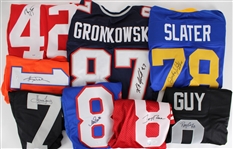 1990's-2000's Football Signed Jersey Collection - Lot of 22 w/ Rob Gronkowski, Howie Long, Ronnie Lott, Joe Montana, Jerry Rice & More (JSA)