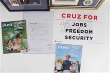 1960s-2016 Ronald Reagan Signed 17x21 Framed Photo, Ted Cruz Signed Sign & More (Lot of 6)(JSA)