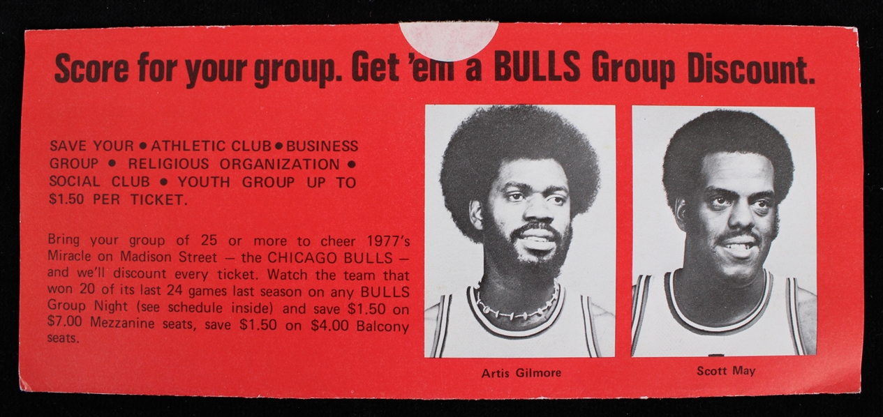 1977-78 Chicago Bulls Ticket Order Form Mailer (Sealed)
