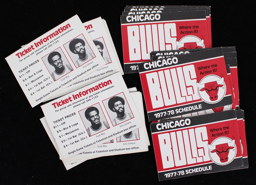 1977-78 Chicago Bulls Pocket Schedules (Lot of 29)