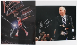 1990's-2000's Signed Basketball Framed & Oversize Photo Collection - Lot of 8 w/ Mike Krzyzewski, Wilt Chamberlain, Magic Johnson, Dominique Wilkins & More (JSA)