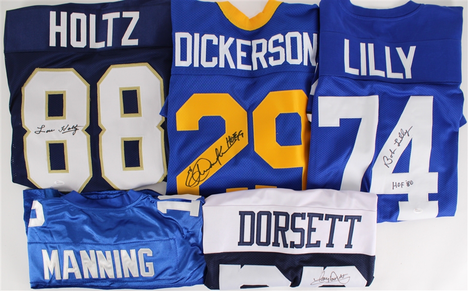 1990s-2000s Football Signed Jersey Collection - Lot of 12 w/ Dan Marino, Eric Dickerson, Tony Dorsett, Jim McMahon, LaDainian Tomlinson & More